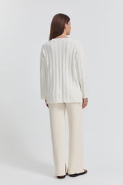 Maternity Cable Knit Jumper (White) 10