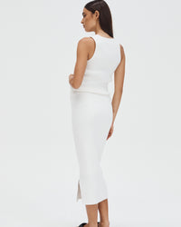 Maternity Ribbed Crop Tank (White) 5