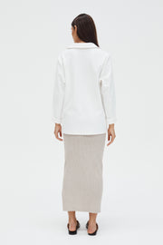 Maternity Ribbed Split Skirt (Taupe Marle) 8
