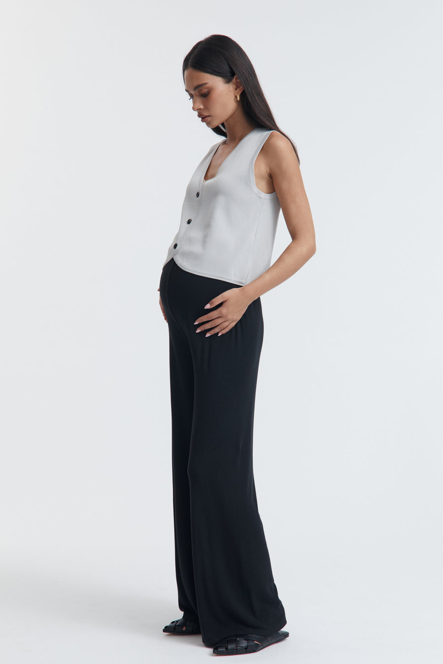 Wool Blend Maternity Pant (Black) 10