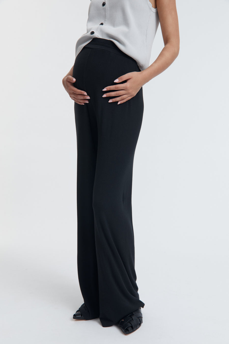 Wool Blend Maternity Pant (Black) 8