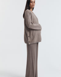 Wool Blend Maternity Pant (Chocolate) 11