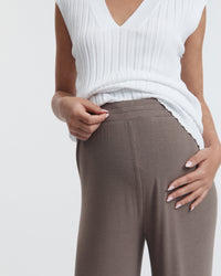 Wool Blend Maternity Pant (Chocolate) 3