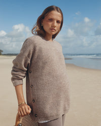 Wool Blend Maternity Pant (Chocolate) 4