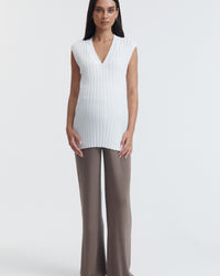 Wool Blend Maternity Pant (Chocolate) 5
