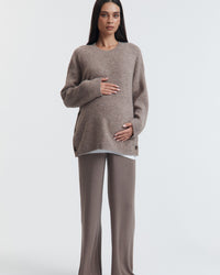 Wool Blend Maternity Pant (Chocolate) 9