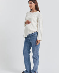 Maternity Cable Knit Jumper (White) 9