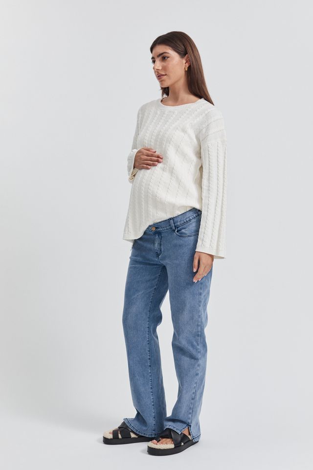 Maternity Cable Knit Jumper (White) 9