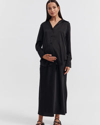 Maternity Satin Skirt (Black) 3
