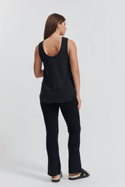 Organic Cotton Maternity Tank (Black) 5