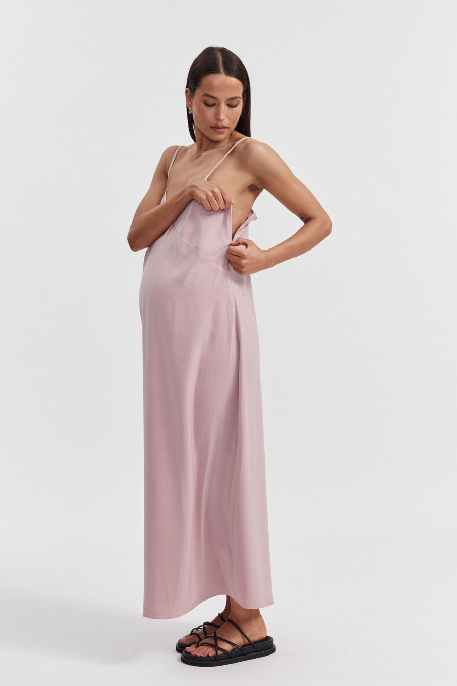 Pink Maternity Slip Dress 6