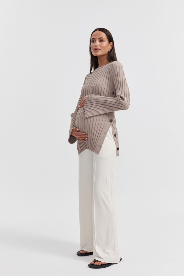 Luxury Maternity Top (Mocha) 6