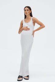 Stylish Maternity Maxi Dress (Stone) 3