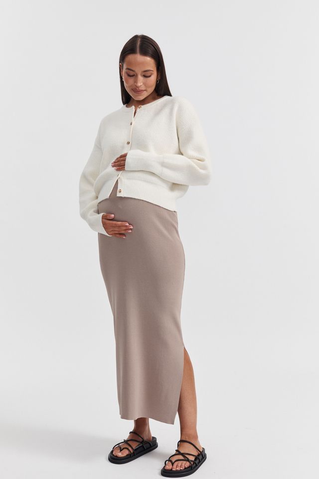 Stylish Maternity Maxi Skirt (Mocha) 1