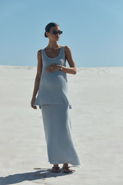 Arabella Maxi Skirt (Mineral Blue)