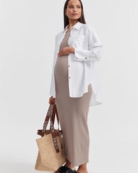 Stylish Maternity Event Dress (Mocha) 5