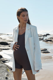 Double Layer Rib Romper (Chocolate)