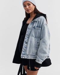 Maternity Denim Jacket (Saltwash) 1