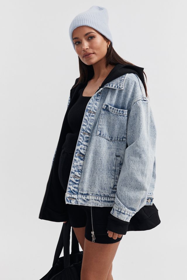 Maternity Denim Jacket (Saltwash) 1