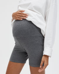 Comfy Maternity Yoga Shorts (Dark Grey) 2