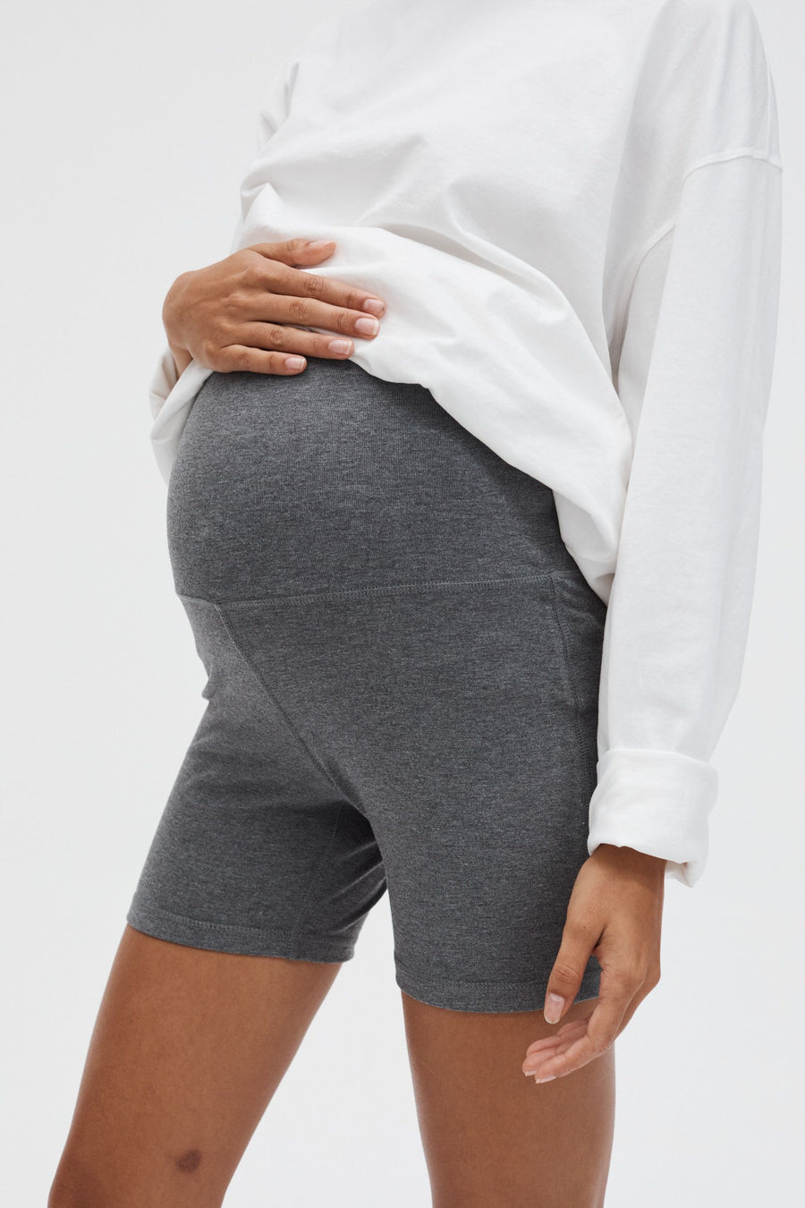 Comfy Maternity Yoga Shorts (Dark Grey) 2