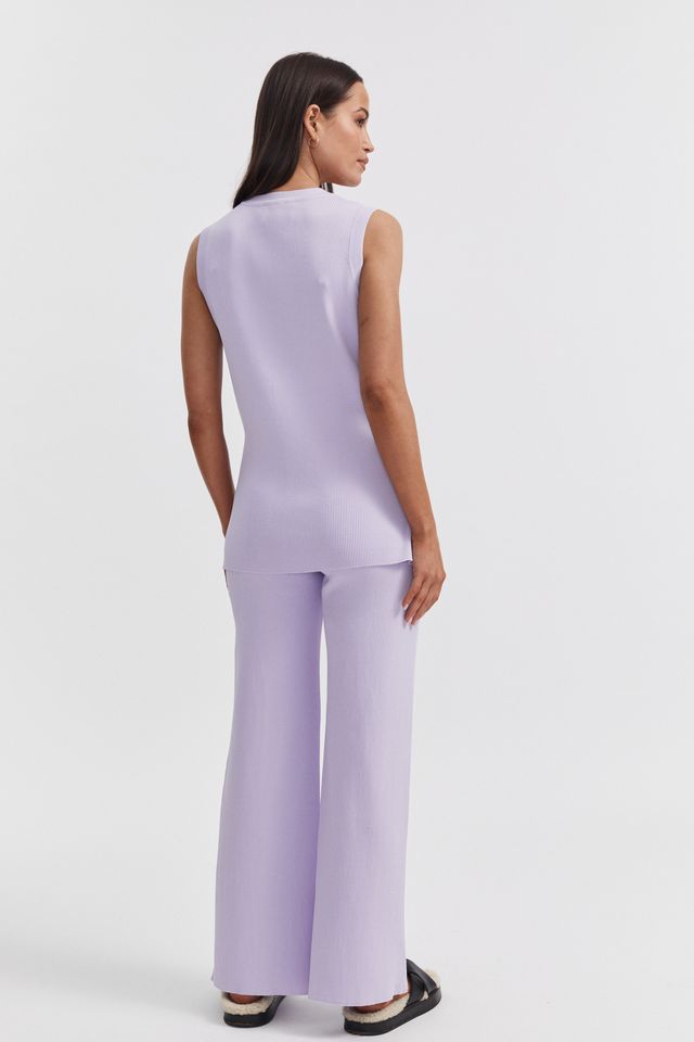 Maternity V Neck Rib Tank (Lavender) 9