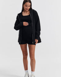 Stylish Maternity Hoodie (Black) 1