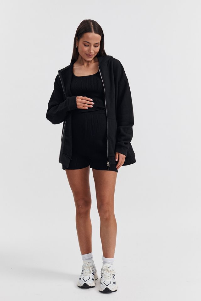 Stylish Maternity Hoodie (Black) 1