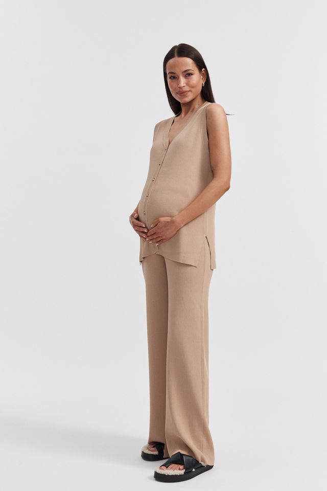 Stylish Maternity Pants (Latte) 4