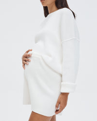 Stylish Maternity Shorts (White) 6