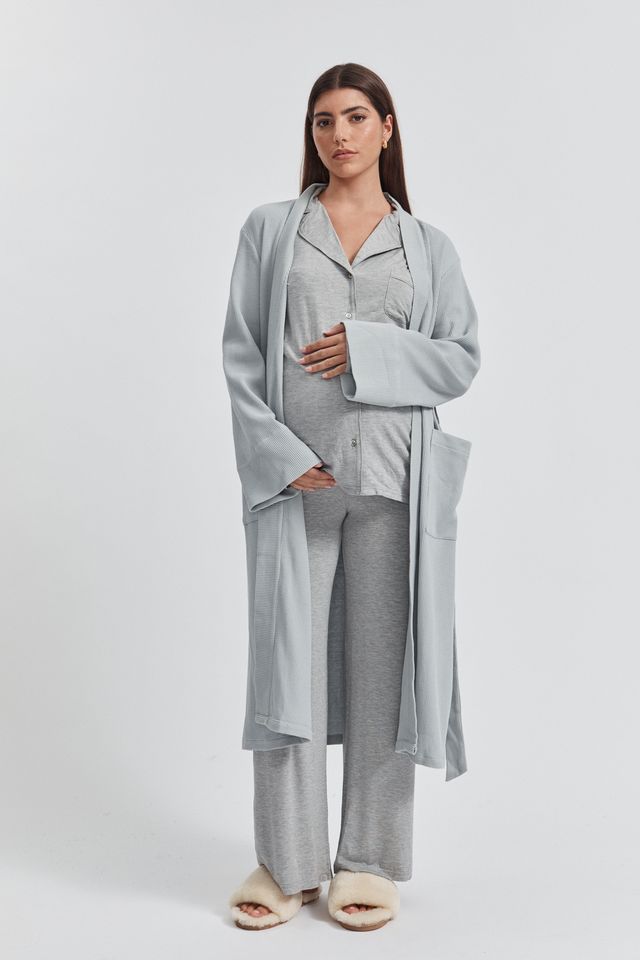 Soft Maternity PJ Shirt (Grey) 7