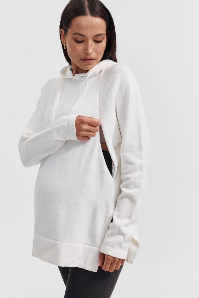 Maternity & Nursing Hoodie (White) 8