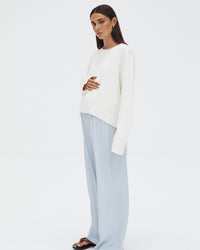 Slouchy Maternity Jumper (White) 3