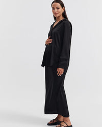 Maternity Satin Skirt (Black) 2