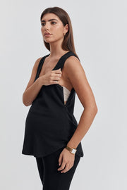 Organic Cotton Maternity Tank (Black) 6