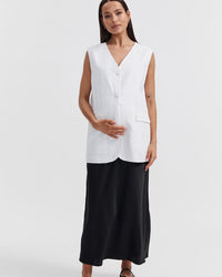 Maternity Soft Tailored Linen Vest 1