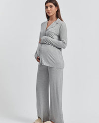 Soft Maternity PJ Shirt (Grey) 2