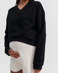 Maternity and Nursing Sweater (Black) 3