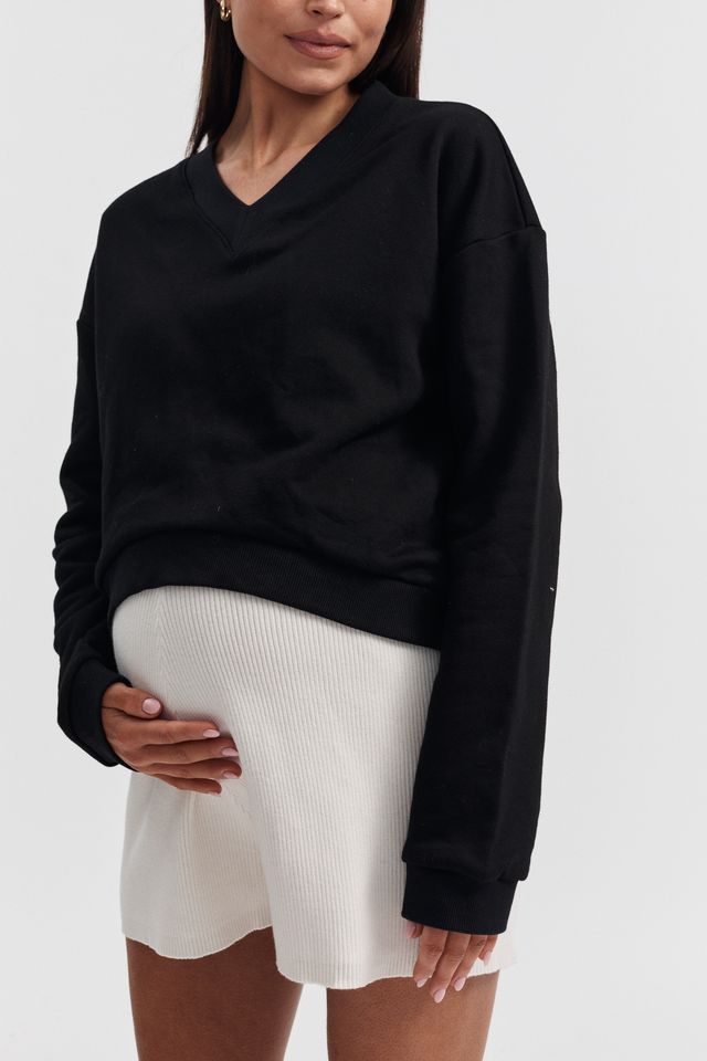 Maternity and Nursing Sweater (Black) 3