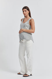Stylish Maternity Jeans (White) 3