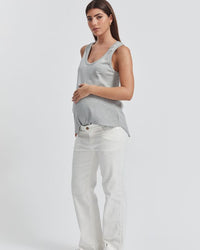 Stylish Maternity Jeans (White) 3