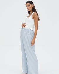 Maternity Ribbed Crop Tank (White) 4