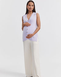 Maternity V Neck Rib Tank (Lavender) 6