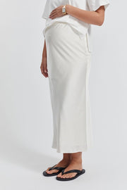 Maternity Satin Skirt (Ivory) 2