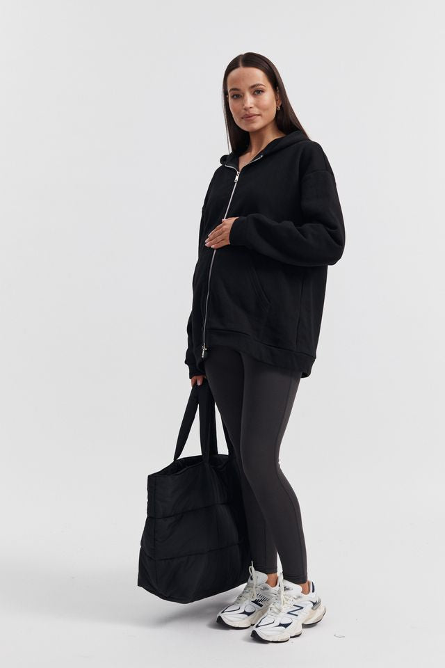 Stylish Maternity Hoodie (Black) 9