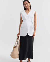 Maternity Soft Tailored Linen Vest 8