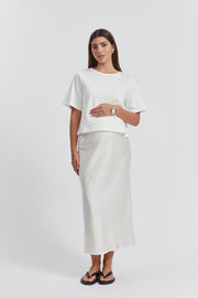 Maternity Satin Skirt (Ivory) 3