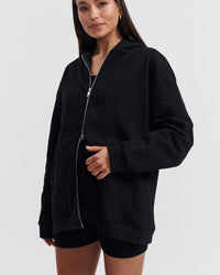 Stylish Maternity Hoodie (Black) 5