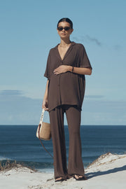 Rib Holiday Pant (Chocolate)