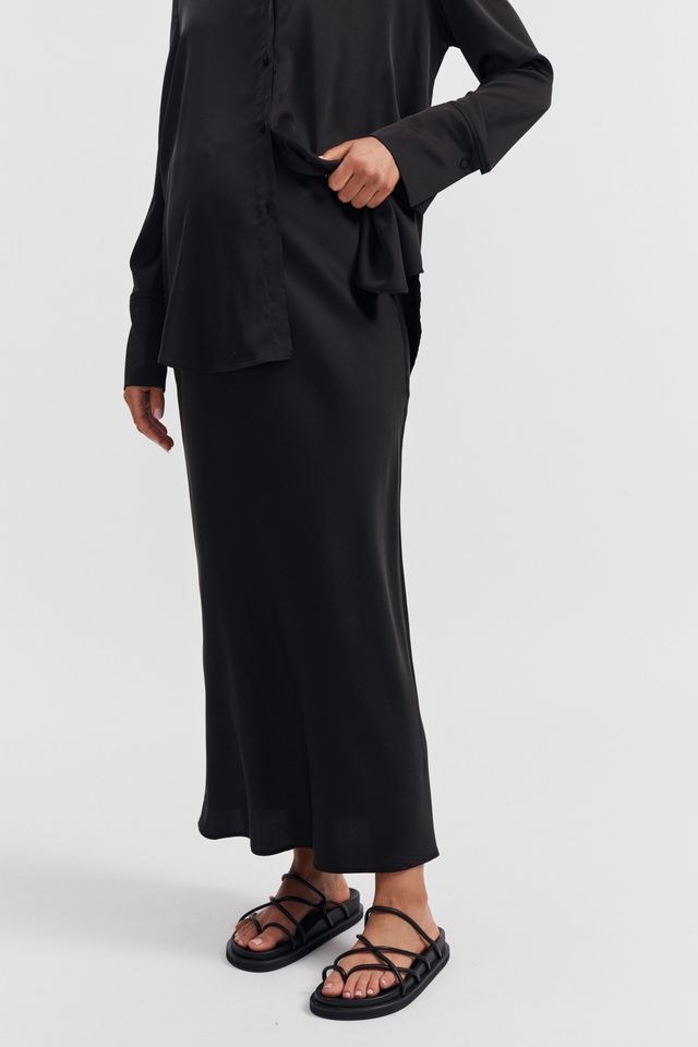 Maternity Satin Skirt (Black) 1